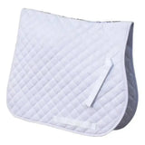 White rhinegold quilted cotton saddle pad with gray underside and diamond stitching for comfortable riding