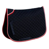 Rhinegold Quilted Saddle Cloths With Twin Binding Navy / Red Cob Saddle Pads
