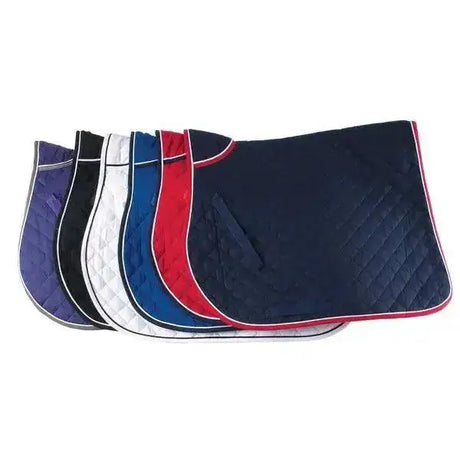 Rhinegold Quilted Saddle Cloths With Twin Binding Black Cob Saddle Pads & Numnahs Barnstaple Equestrian Supplies