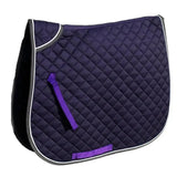 Rhinegold Quilted Saddle Cloths With Twin Binding Purple Cob Saddle Pads