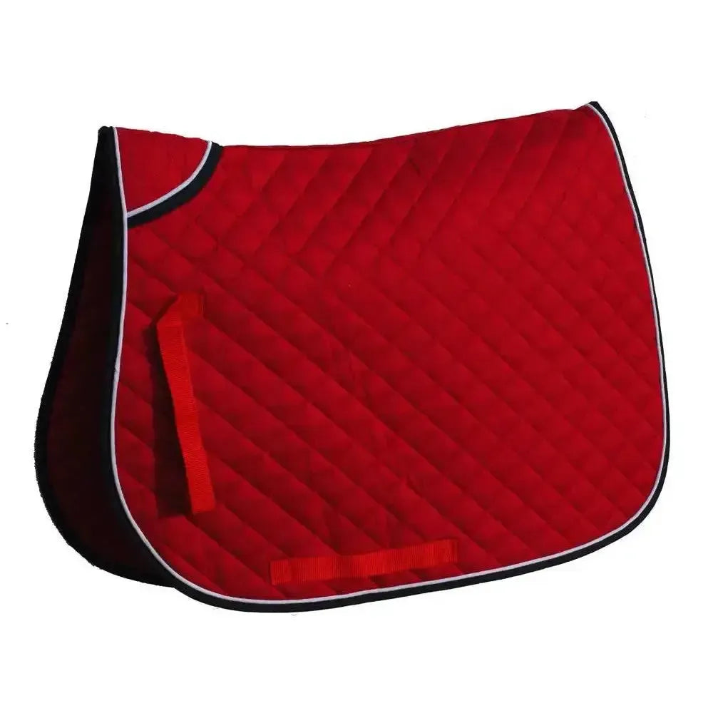 Rhinegold Quilted Saddle Cloths With Twin Binding Red Cob Saddle Pads