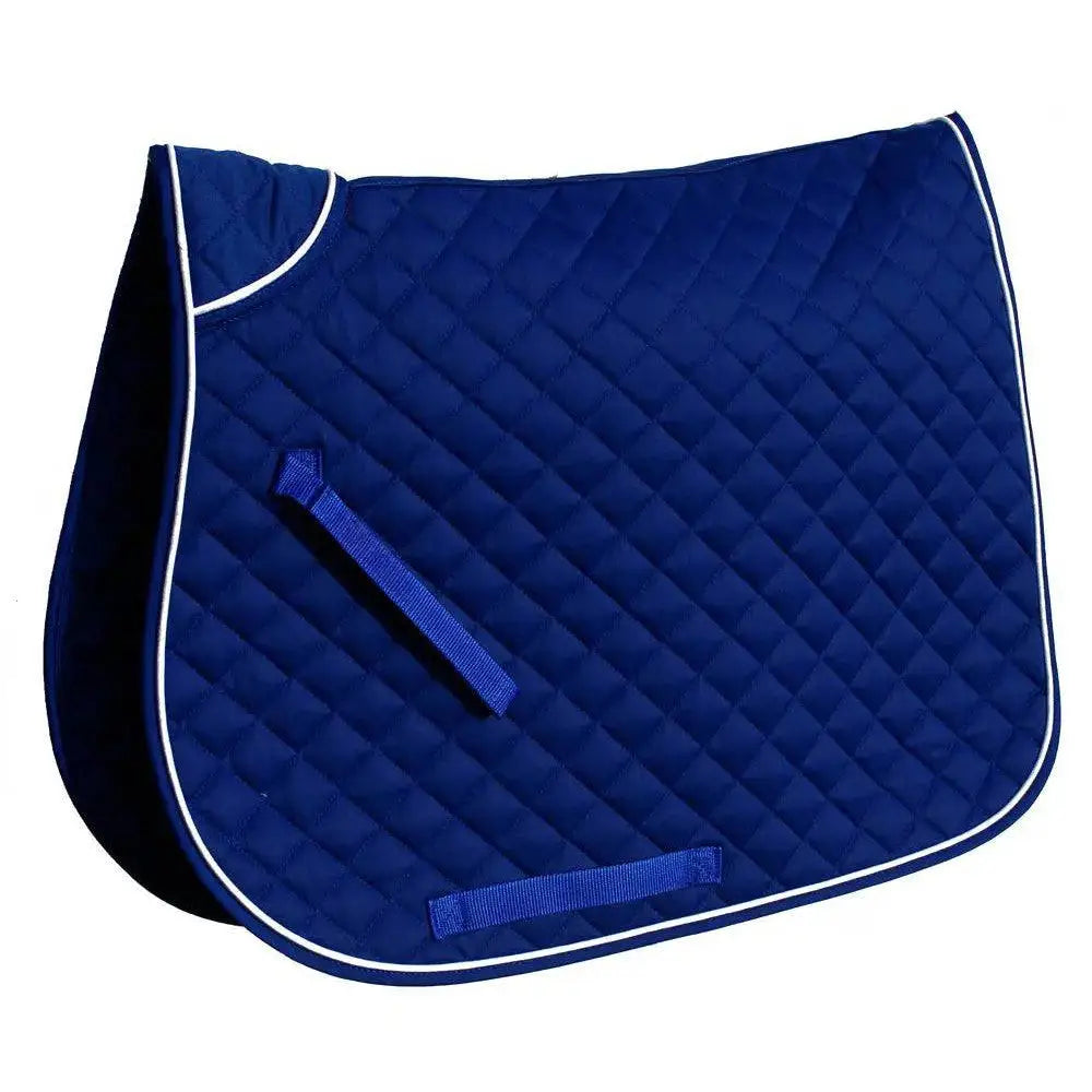 Rhinegold Quilted Saddle Cloths With Twin Binding Royal Blue Cob Saddle Pads & Numnahs Barnstaple Equestrian Supplies