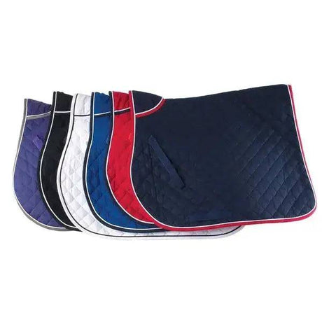 Rhinegold Quilted Saddle Cloths With Twin Binding Black Cob Rhinegold Saddle Pads & Numnahs Barnstaple Equestrian Supplies