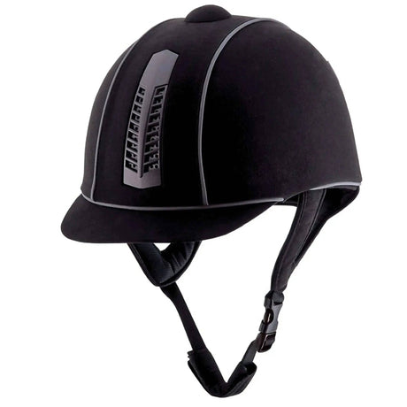 Rhinegold Reflective Pro Ventilated Riding Hat Black 6.1/2 Rhinegold Riding Hats Barnstaple Equestrian Supplies