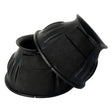 Black rhinegold rubber reach boots with textured ribbed design and padded interior for horses fetlock protection