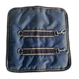 Navy blue quilted rhinegold rug chest expander with black straps and silver hardware for broad shouldered horses