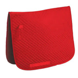 Red quilted rhinegold saddle cloth professional choice with diamond pattern and black underside for riding use