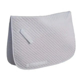 White quilted rhinegold saddle cloth with diagonal diamond pattern and reinforced edges professional choice quilted pad