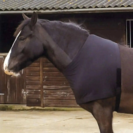 A dark purple rhinegold satin lycra stretch vest with soft texture and a black girth strap on the side
