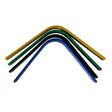 Set of five colorful metal horse bits in gold green black and blue for rhinegold set saddle gullets sussex saddles