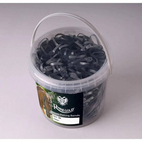 Rhinegold Silicone Plaiting Bands In Handy Tub Black One Size Rhinegold Showing & Plaiting Barnstaple Equestrian Supplies
