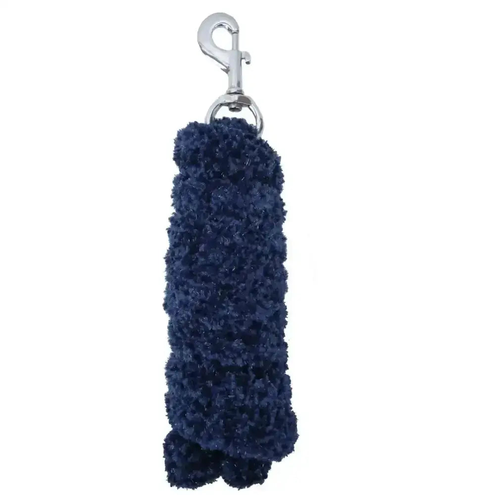 Navy blue rhinegold soft feather padded halter strap with silver metal clip for a soft feather lead rope