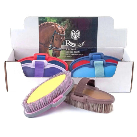 Rhinegold Soft Touch Sponge Brush Red / Navy Rhinegold Brushes & Combs Barnstaple Equestrian Supplies