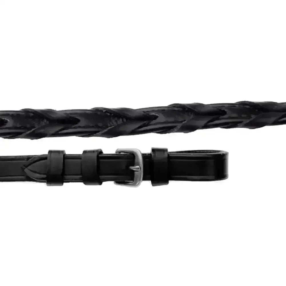 Rhinegold Softee Leather Laced Reins Black Full Reins