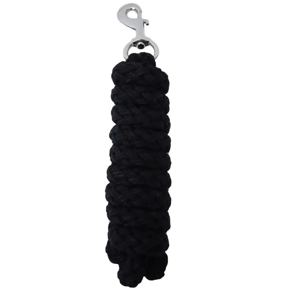 Rhinegold Spiral Weave Lead Rope Black One Size Headcollars & Leadropes Barnstaple Equestrian Supplies