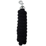 Black rhinegold spiral weave lead rope with braided paracord and silver metal clip featuring polycotton weave finish