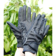 Black rhinegold sport riding gloves with breathable mesh and reinforced stitching for durable synthetic stretch gloves