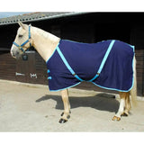 Rhinegold Summer Sheet Cotton Rug Navy / Baby Blue 4'3" Rhinegold Summer Sheets Barnstaple Equestrian Supplies