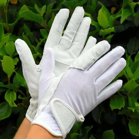 Rhinegold Super Stretch Mesh Back Riding Gloves White Large Riding Gloves
