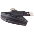 Black rhinegold synthetic comfort girth with perforated leather and silver buckles cushioned synthetic girth
