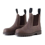 Rhinegold Tec Steel Toe Safety Boots Brown 10(44) Yard Boots Barnstaple Equestrian Supplies