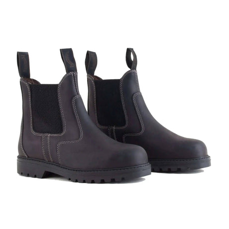 Rhinegold Tec Steel Toe Safety Boots Black 10(44) Rhinegold Yard Boots Barnstaple Equestrian Supplies