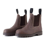 Rhinegold Tec Steel Toe Safety Boots Brown 10(44) Rhinegold Yard Boots Barnstaple Equestrian Supplies