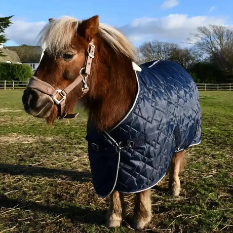 Rhinegold Texas Diamond Stable Rug Small Pony Quilted Combo Navy 4'0" Stable Rugs