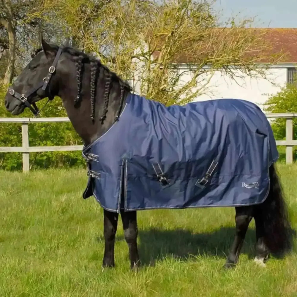 Rhinegold Torrent Turnout Rugs 0g Lightweight Standard Neck Navy 4'6" Turnout Rugs