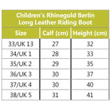 Rhinegold Young Rider Berlin Long Leather Riding Boots BLACK 1(EU34) Long Riding Boots Barnstaple Equestrian Supplies