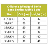 Rhinegold Young Rider Berlin Long Leather Riding Boots  - Barnstaple Equestrian Supplies