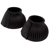 Ribbed Bell Boots with Touch Tape Over Reach Boots Black Pony Over Reach Boots