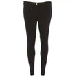 Black riding world djerba kids breeches with sleek form fitting design and subtle front zipper detailing knitted kids breeches