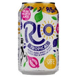 A vibrant colorful rio tropical 330mls can with playful fruit illustrations and the brand logo on a tropical 330mls cans design