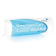 A light blue and white robinson cotton wool roll labeled all purpose veterinary care cotton wool roll by robinson animal healthcare