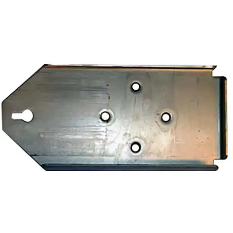 Metallic gray sturdy rockies salt lick holder bracket with keyhole cutout and four holes for secure mounting