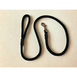 Black woven rope dog leads 10mm with sturdy metal clasp and reinforced handle for durable dog walking