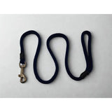 Dark blue woven rope dog leads 10mm with brass clasp and reinforced ends for durable dog leads 10mm