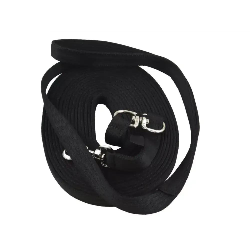 Rubber Grip Lunge Rein with Swivel Navy/Red 