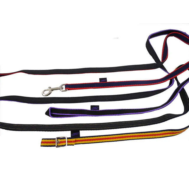 Rubber Grip Webbing Reins - Buckle Attachment Black Small Pony 