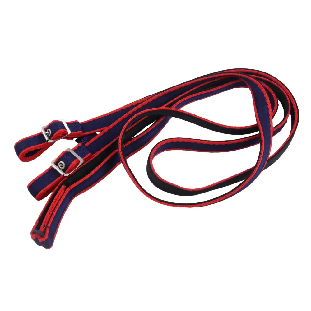 Rubber Grip Webbing Reins - Buckle Attachment Black Small Pony 