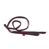 Black and maroon striped rubber grip webbing reins with 19mm webbing and a small purple brand tag loop attachment