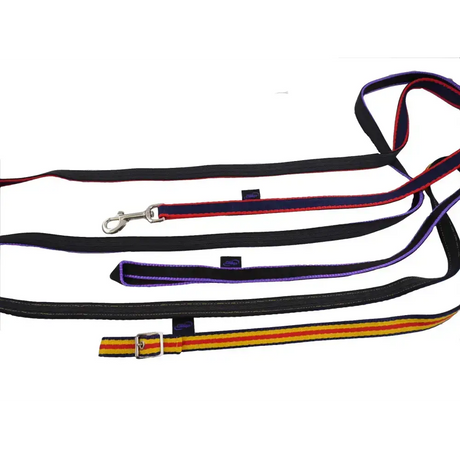 Rubber Grip Webbing Reins - Trigger Attachment Black Small Pony 