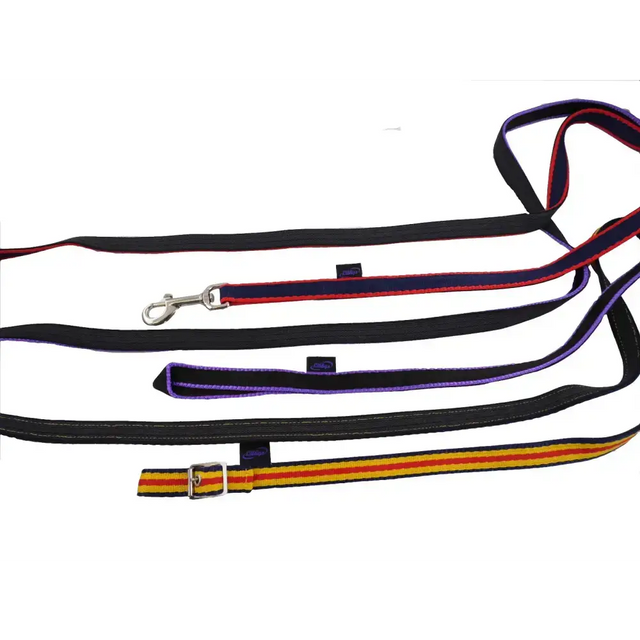 Rubber Grip Webbing Reins - Trigger Attachment Black Small Pony 