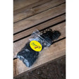 Black rubber plaiting bands in clear bag with yellow smart grooming label perfect for taming unruly manes