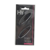 Black rubber rein stops in retail package for running martingales and martingale rings sliding control