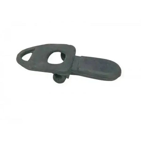 Black plastic rubber tongue port for bit with rounded body and two oval cutouts for horse bits horse tack use