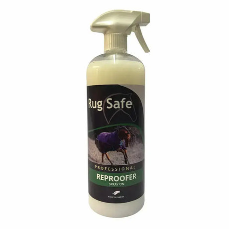 Rugsafe spray water repellent in a clear bottle with beige trigger sprayer for water based fabric protection