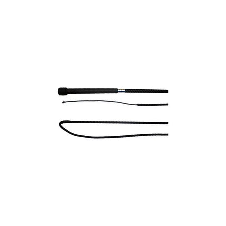 Black leather s118h dealer whip with textured grip and braided cord perfect for mactack dealer whip use