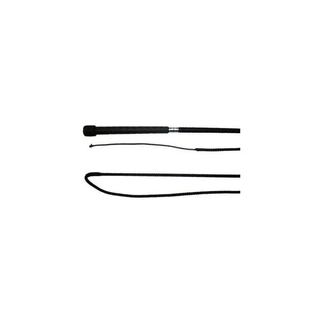Black leather s118h dealer whip with textured grip and braided cord perfect for mactack dealer whip use